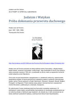 Judaizm i Watykan - Wolna Polska Wiadomości