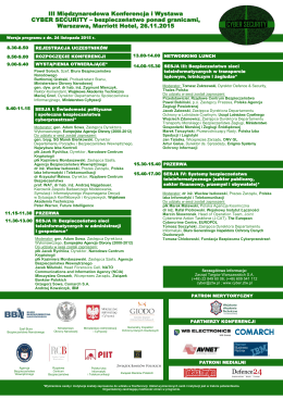 Program III edycji konferencji (wersja na 24.11.2015) - Cyber