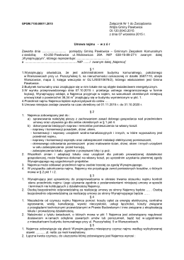 Wzór umowy i regulamin - Pawłowice, Urząd Gminy