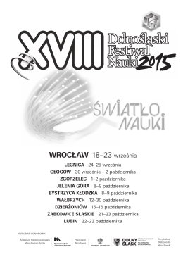WrOcłAW 18–23 września - Dolnośląski Festiwal Nauki