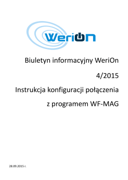 Biuletyn informacyjny WeriOn 4/2015 Instrukcja konfiguracji