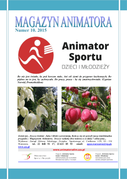 Numer 10. 2015 - Animator Sportu Dzieci i Młodzieży
