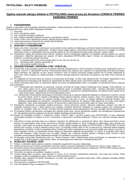 1 Ogólne warunki zakupu biletów w PETPOLONIA (www.promy.pl