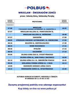 WROCŁAW - ŚWIERADÓW ZDRÓJ Kup bilety on