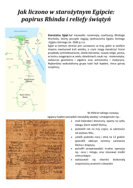 Jak liczono w starożytnym Egipcie: papirus Rhinda i reliefy świątyń