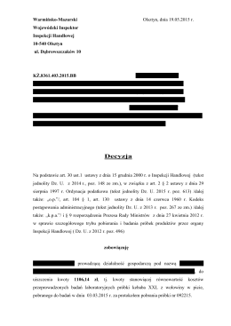 Decyzja 2 - Wojewodzki Inspektorat Inspekcji Handlowej w Olsztynie