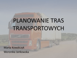 PLANOWANIE TRAS TRANSPORTOWYCH - WSL