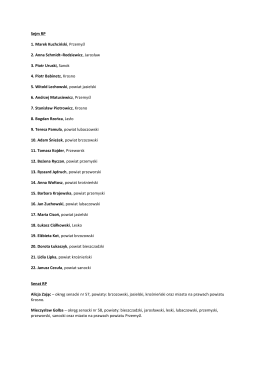 Pełna lista kandydatów KW PiS okręg sejmowy 22, okręgi senackie