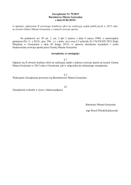 Zarządzenie Nr 79/2015 Burmistrza Miasta Gostynina z dnia 03.06