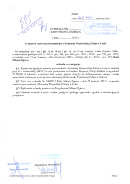 Podjęcie uchwały w sprawie zawarcia