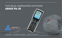 instrukcja użytkownika terminala ARGOX PA-20 - Koncept-L