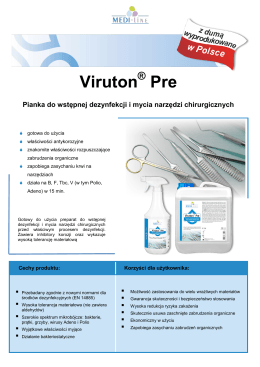 Viruton ® Pre Pianka do wstępnej dezynfekcji i mycia narzędzi