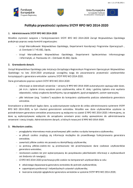 Polityka prywatności systemu SYZYF RPO WO 2014-2020
