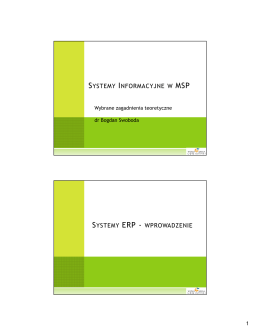 Microsoft PowerPoint - Systemy infromacyjne w MSP - WSL