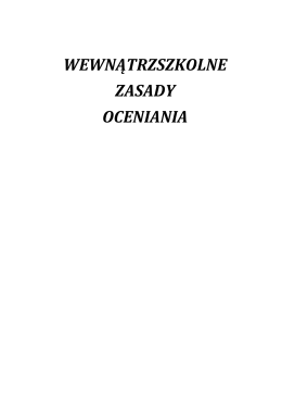 wewnątrzszkolne zasady oceniania