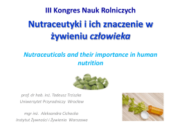 Nutraceutyki i ich znaczenie w żywieniu człowieka