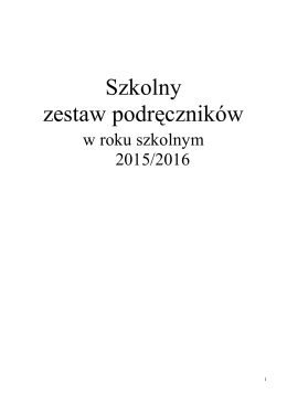 Zestaw podręczników 2015/2016