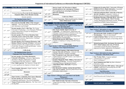 Programme of International Conference on Information Management