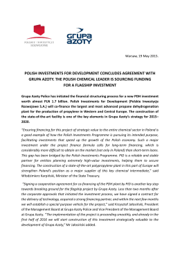 Agreement with Grupa Azoty