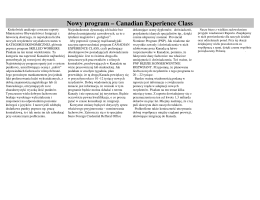 Nowy program – Canadian Experience Class