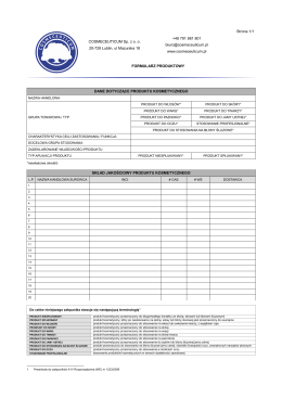 formularz produktowy pdf