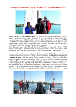 Uroczyste wodowanie jachtu "Kabała II”– 9 października 2015