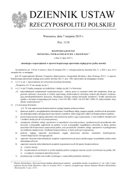 Rozporządzenie Ministra Infrastruktury i Rozwoju z dn. 21.07.2015