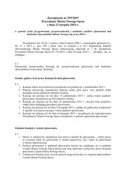 Zarządzenie Prezydenta Miasta z dnia 13 sierpnia 2015 r.
