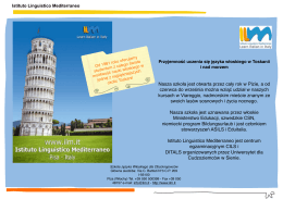 Ściągnij broszurę - Istituto Linguistico Mediterraneo