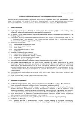 Regulamin Projektów Ogólnopolskich i Komitetów