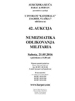 42. aukcija numizmatika odlikovanja militaria