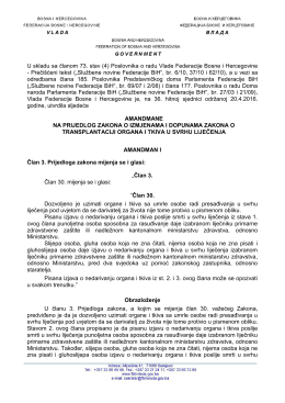 Amandmani Vlade FBiH - Parlament Federacije Bosne i Hercegovine