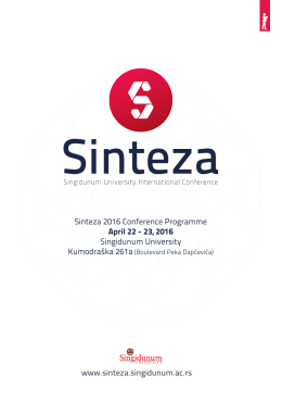 Sinteza 2016 Conference Programme April 22
