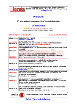 ıconte 2016 program - International Conference on New Trends in