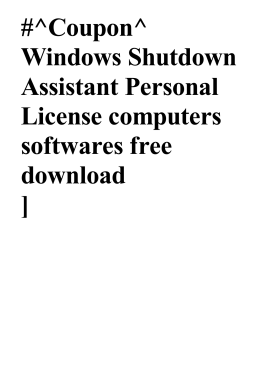 Coupon^ Windows Shutdown Assistant Personal License