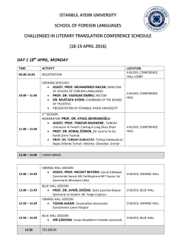DAY 1 18th APRIL, MONDAY - Translation Conference