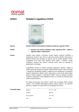 UC013 Ovladač k regulátoru FC013