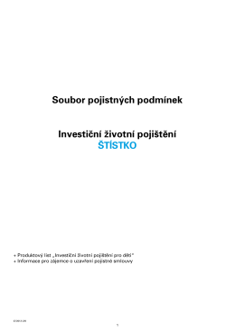 Brožura pojistných podmínek Štístko 07_2013 platnost od 21.7.2013