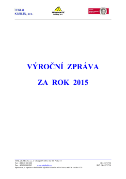 výroční zpráva za rok 2015