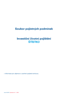 Brožura pojistných podmínek Štístko 01_2015 platnost od 1.1