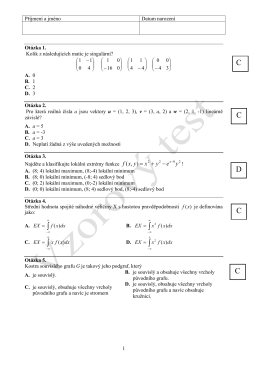 Vzorový test pro magisterské přijímačky