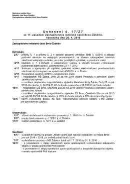 Usnesení č. 17/Z7 - Městská část Brno