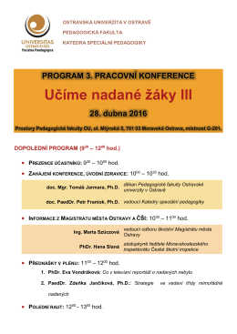 Program - Dokumenty - Ostravská univerzita v Ostravě