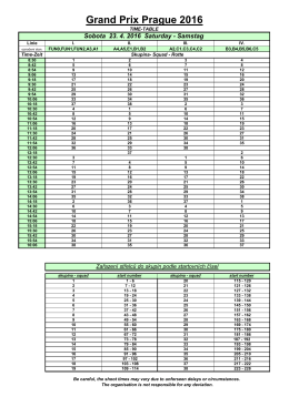 GP 2016 Timetable