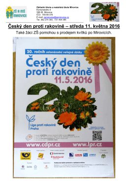 Český den proti rakovině - 11.5.2016