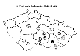 3. Vypiš podle čísel památky UNESCO v ČR