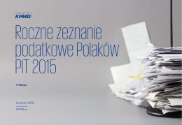 Roczne zeznanie podatkowe Polaków PIT 2015