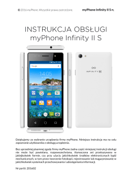 INSTRUKCJA OBSŁUGI myPhone Infinity II S