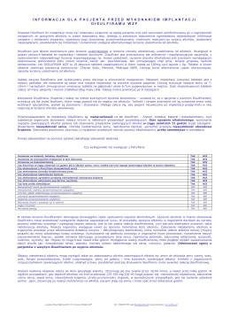 informacja dla pacjenta przed wykonaniem implantacji disulfiramu wzf