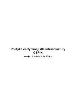 Polityka certyfikacji dla infrastruktury CEPiK